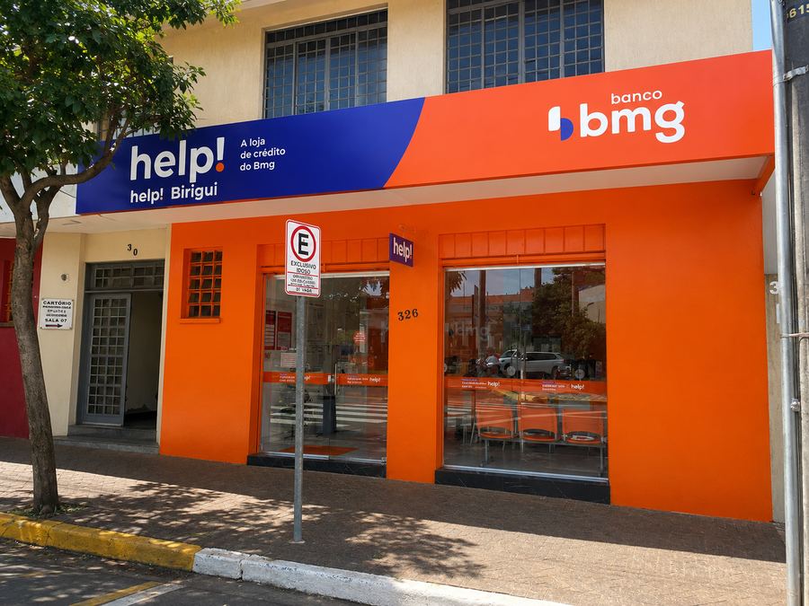 Fachada da loja help! Banco BMG em Birigui