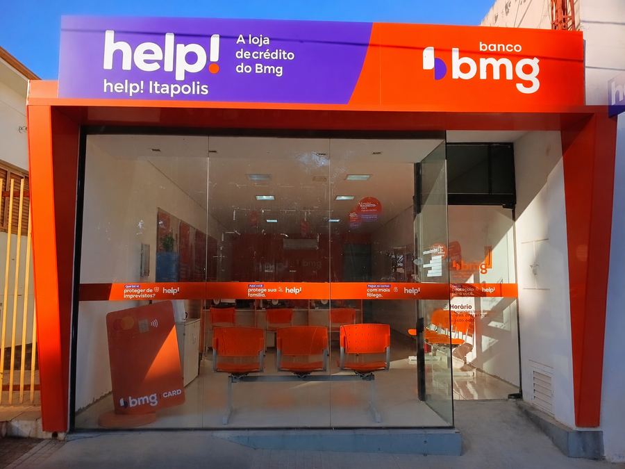 Fachada da loja help! Banco BMG em Itápolis